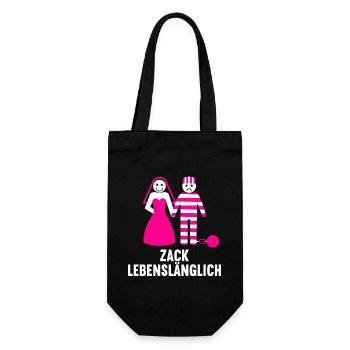 Junggesellenabschied Poltern Polterabend JGA - Geschenkbeutel für Flaschen - Schwarz - Vorne