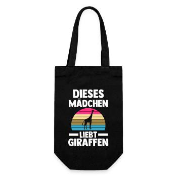 Giraffe Giraffen - Geschenkbeutel für Flaschen - Schwarz - Vorne