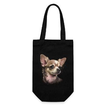 Chihuahua Puppy | Pretty Pink Dog Girly Mom Women - Gift Bag for Bottles - black - Front