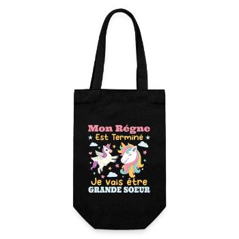 Annonce Grossesse Futur Grande Soeur Cadeau - Sac à bouteille - noir - Devant