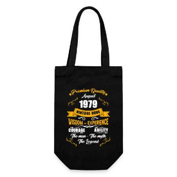 Août 1979 Vintage Cadeau d’anniversaire - Sac à bouteille - noir - Devant