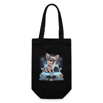 Chihuahua | Polizei Polizist Polizistin Hut - Geschenkbeutel für Flaschen - Schwarz - Vorne
