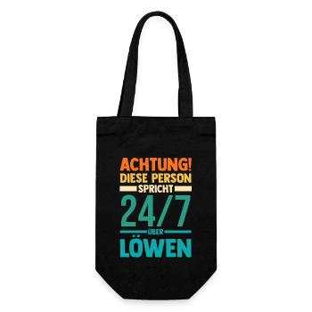 Löwe Löwen - Geschenkbeutel für Flaschen - Schwarz - Vorne