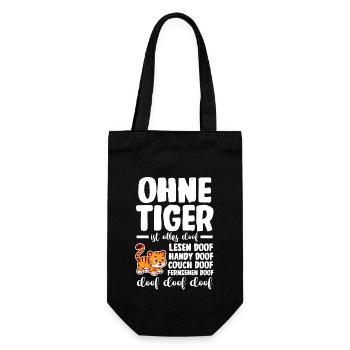 Tiger Motiv - Geschenkbeutel für Flaschen - Schwarz - Vorne