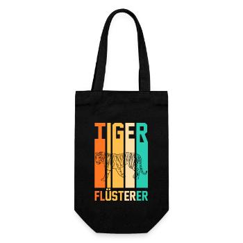 Tiger Motiv - Geschenkbeutel für Flaschen - Schwarz - Vorne