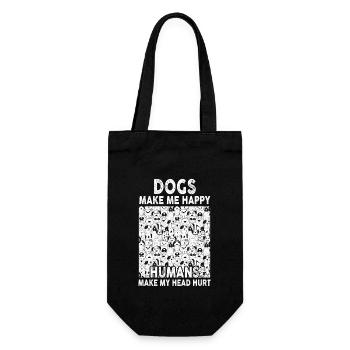 Dogs Make Me Happy Human Make My Head Hurt Doglove - Gift Bag for Bottles - black - Front
