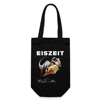Eiszeit mit Dinosaurier - Geschenkbeutel für Flaschen - Schwarz - Vorne