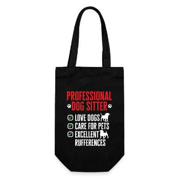 Pet Sitting Cat Dog Pet Sitter - Gift Bag for Bottles - black - Front