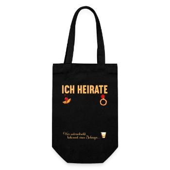 Junggesellenabschied Polterabend JGA Männer - Geschenkbeutel für Flaschen - Schwarz - Vorne