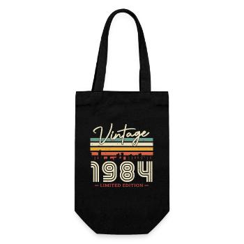 Vintage 1984 40 Jahre Geburtstagsgeschenk - Geschenkbeutel für Flaschen - Schwarz - Vorne