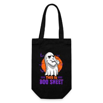 This Is Boo Sheet Ghost Halloween - Gift Bag for Bottles - black - Front