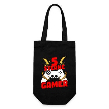 5 Sterne Gamer - Geschenkbeutel für Flaschen - Schwarz - Vorne