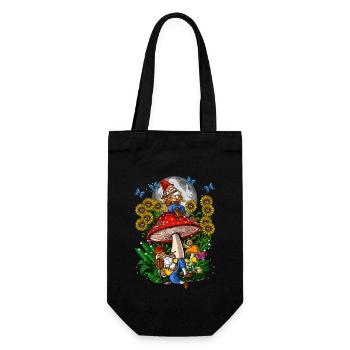 Forest Mushroom Gnomes - Gift Bag for Bottles - black - Front