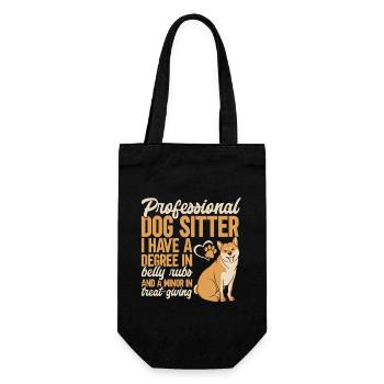 Pet Sitting Cat Dog Pet Sitter - Gift Bag for Bottles - black - Front