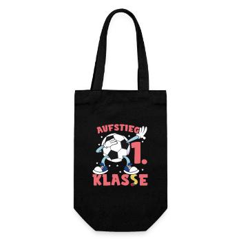 Fußball Schulkind Einschulung - Geschenkbeutel für Flaschen - Schwarz - Vorne