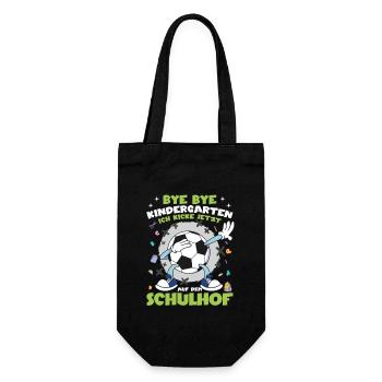 Fußball Einschulung Geschenk Schulanfang - Geschenkbeutel für Flaschen - Schwarz - Vorne