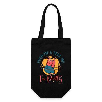 Nourrissez-moi et dites-moi que je suis jolie - Sac à bouteille - noir - Devant