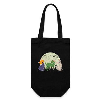 Kürbis Mumie Zombie Monster Schwarze Katzen - Geschenkbeutel für Flaschen - Schwarz - Vorne