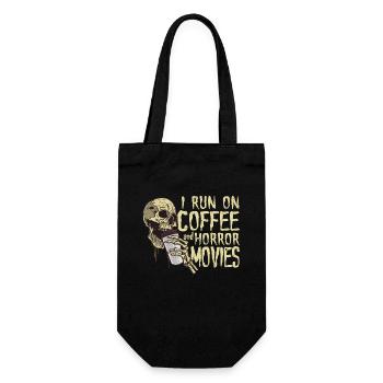 I run on coffee and horror movies Funnier - Gift Bag for Bottles - black - Front