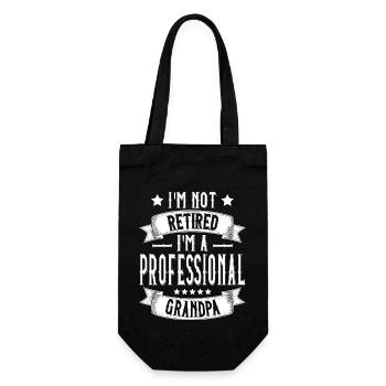 I'm Not Retired I'M A Professional Grandpa Opa - Geschenkbeutel für Flaschen - Schwarz - Vorne