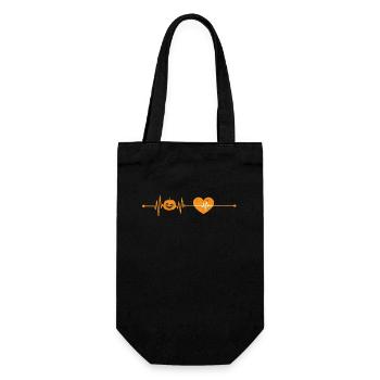Pumpkin Heartbeat Drôle Halloween Love Pumpkins - Sac à bouteille - noir - Devant