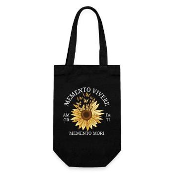 Memento Vivere Amor Fati Memento Mori - Gift Bag for Bottles - black - Front