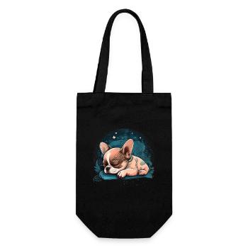 Chihuahua | Schlaf Nacht Pyjama Sonntag Niedlich - Geschenkbeutel für Flaschen - Schwarz - Vorne