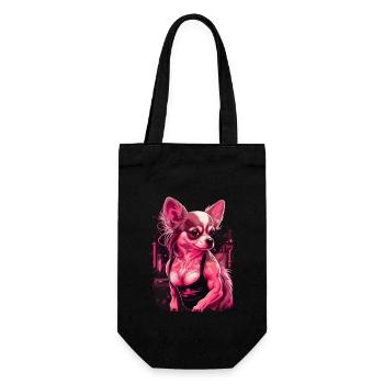 Chihuahua rose | Fille Fitness Salle de sport - Sac à bouteille - noir - Devant