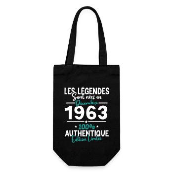 Légendes nées en décembre 1963 (60 ans) - Sac à bouteille - noir - Devant