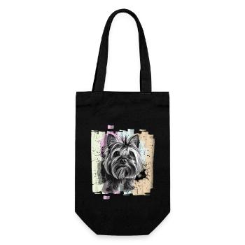 Yorkshire Terrier - Geschenkbeutel für Flaschen - Schwarz - Vorne