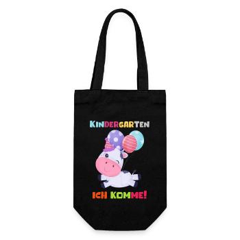 Kindergarten 2023 Ich Komme Mädchen Kita Geschenk - Geschenkbeutel für Flaschen - Schwarz - Vorne