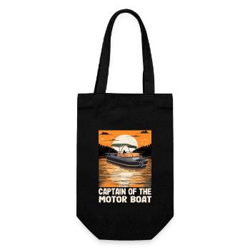Captain Of The Motor Boat Pontoon King Lake Life - Gift Bag for Bottles - black - Front