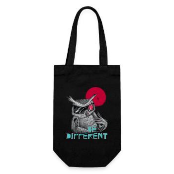 Be different Eule - einzigartig & besonders - Geschenkbeutel für Flaschen - Schwarz - Vorne