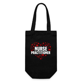 Nurse Practitioner Heart - Gift Bag for Bottles - black - Front