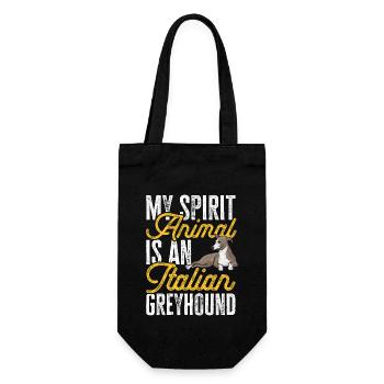 Italienischer Windspiel Windhund Hunde - Geschenkbeutel für Flaschen - Schwarz - Vorne