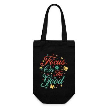 Focus On The Good Inspirational Message - Gift Bag for Bottles - black - Front