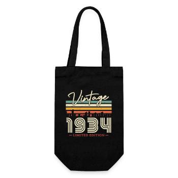 Vintage 1934 - 90 Jahre Limited Edition - Geschenkbeutel für Flaschen - Schwarz - Vorne
