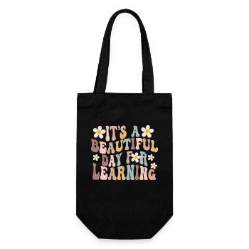 Es ist ein schöner Tag zum Lernen - Geschenkbeutel für Flaschen - Schwarz - Vorne