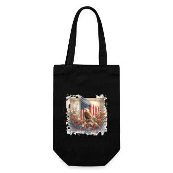 Vintage America Flag Common Bald Eagle Usa - Gift Bag for Bottles - black - Front