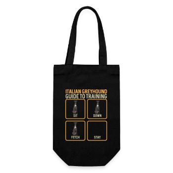 Italienischer Windspiel Windhund Hunde - Geschenkbeutel für Flaschen - Schwarz - Vorne