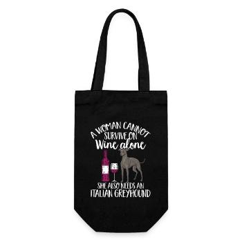 Italian Greyhound Greyhound Dogs - Gift Bag for Bottles - black - Front