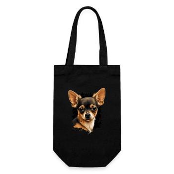 Chihuahua | Welpe Mama Lustiger Hund Niedlich - Geschenkbeutel für Flaschen - Schwarz - Vorne