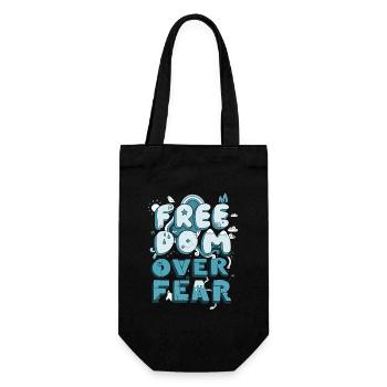 Freiheit statt Angst - Love Peace - Geschenkbeutel für Flaschen - Schwarz - Vorne