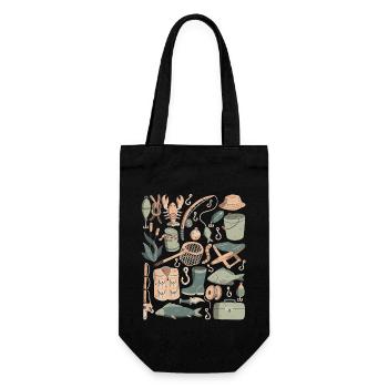 Pêche Doodles Poisson Pêcheurs Appâts Pêche Crochet - Sac à bouteille - noir - Devant