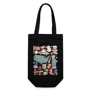 USA Doodles États-Unis d’Amérique - Sac à bouteille - noir - Devant