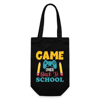 Game over back to school, start of school summer holidays - Gift Bag for Bottles - black - Front