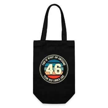 46e anniversaire pour que vous voyiez avec 46 cadeaux rétro - Sac à bouteille - noir - Devant