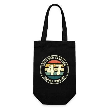 47e anniversaire pour que vous voyiez avec 47 cadeaux rétro - Sac à bouteille - noir - Devant