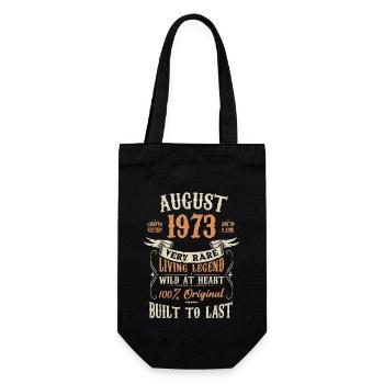 August 1973 Geburtstagsgeschenk - Geschenkbeutel für Flaschen - Schwarz - Vorne