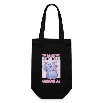 Chinchilla Lover Gift Gift Idea - Gift Bag for Bottles - black - Front